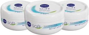 NIVEA Soft Light Moisturizing 300ml Cream(Pack of 3) Face/Body/Hands