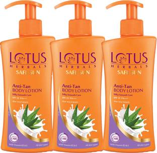 LOTUS HERBALS Safe Sun Anti Tan Body Lotion SPF 25 PA+++_250ml ( Pack Of 3 )