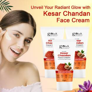 Globus Naturals Daily Glow Kesar Chandan Face Cream with SPF, Skin Lightening, Set of 3