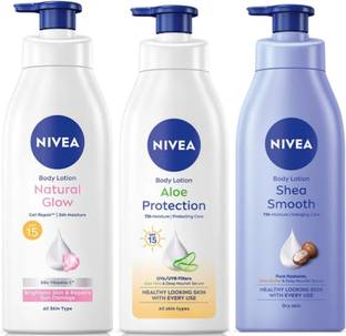 NIVEA BODY LOTION 400 ML - NATURAL GLOW , ALOE PROTECTION & SHEA SMOOTH