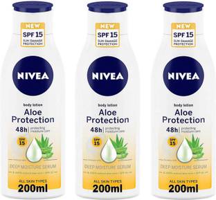 NIVEA Aloe Protection Spf15 200ml Set of 3