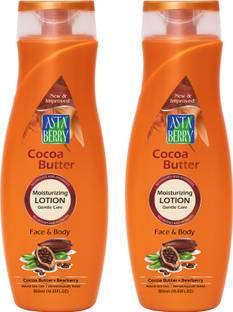 ASTABERRY Cocoa Butter Body Lotion, Pack of 2, 300ml (2 x 300ml) - Nourishes & Hydrates, Goodness of Cocoa Butter & Bearberry
