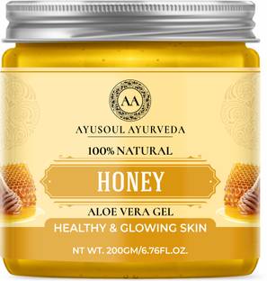 Ayusoul Ayurveda Khadi Honey Aloe Vera Gel 100% Natural for Body Skin Treatment| Moisturizer
