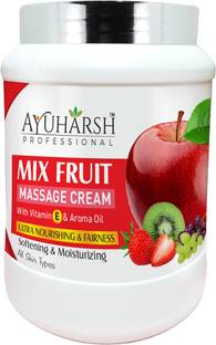 Ayuharsh Fruit Massage Cream 1 KG with Vitamin E and Fruit Extracts for Glowing Skin