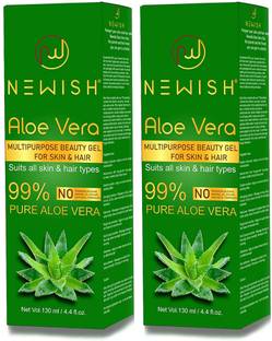 NEWISH Pure Aloe Vera Gel For Skin And Hair, Multipurpose, Acne Free, Aloe Vera Gel