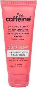 mCaffeine CLEAR GLOW 2% Kojic Acid,1% Niacinamide De-Pigmentation Cream, Reduce Dark Spots