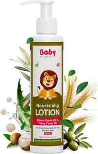 BabyOrgano Non-Sticky and Nourishing Ayurvedic Baby Lotion with Wheat Germ Oil and Aloevera