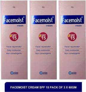 FACEMOIST cream SPF 15 - best moisturizer for face(pack of 3)60g