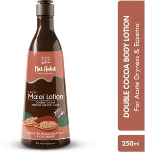 Nat Habit Malai Body Lotion Double Cocoa DermaCare For Extreme Dry Skin 48 HR Moisturizer