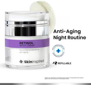SkinInspired Retinol Night Cream For Wrinkles & Anti-Aging/Lightweight Cream for Age Spots/