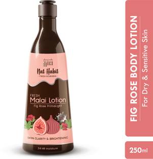 Nat Habit Malai Body Lotion Moisturizer Fig Rose PrimaLight For Glowing Skin & Hydration