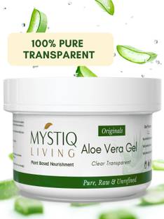 Mystiq Living Pure Aloe Vera Gel (Clear) | Great For Face, Body & Hair |