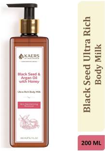 Kaers by Healthcrew Ultra Rich Body Milk | Black Seed & Argan Oil with Honey |Hydrates & Moisturizes