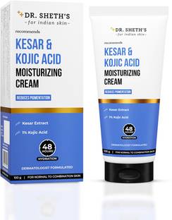 Dr. Sheth's Kesar & Kojic Acid Moisturizing Cream| 48hr Deep Hydration| Reduces Pigmentation