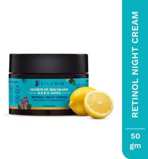 Pilgrim Retinol Night Cream with Vitamin C | Anti-ageing, Discover Youthful & Glowing Skin | For Wrinkles, Fine Lines | Dry, Acne Prone, Normal Skin | Men and Women | Korean Beauty | 50gm