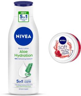 NIVEA Aloe Hydration 200ml body lotion and Pomegranate 50ml cream 2pc set