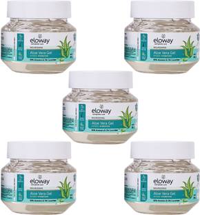 Eloway Pure Aloe Vera Gel for Face, Body & Hair Hydrates, Calms and Nourishes Pack of 5