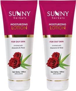 Sunny Herbals Moisturizing Lotion with Aloe Vera and Rose - Pack 2