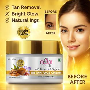 mom touch Ubtan Oil-Free Face Moisturizer with Turmeric & Saffron for Skin Brightening