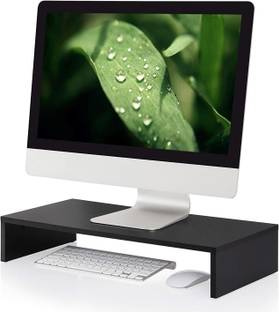 carpentray Wooden Computer Monitor Riser Stand Desk with Keyboard Storage Desk Mount Monitor Arm