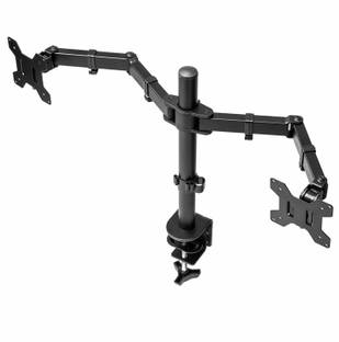 WeClever Dual Monitor Steel Stand With Height-Adjustable Arm Mount Desk Mount Monitor Arm