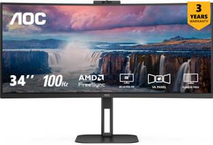 AOC 86.36 cm (34 inch) Quad HD LED Backlit VA Panel Monitor (CU34V5CW/BK)