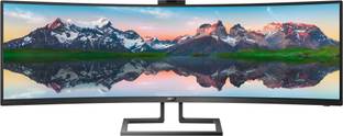 PHILIPS 124.46 cm (49 inch) Curved Quad HD LED Backlit VA Panel with Pop-Up Webcam Monitor (499P9H1/94...