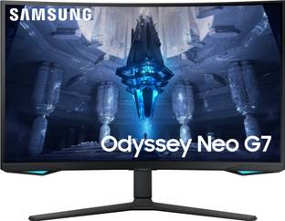 Samsung Odyssey Neo G7 81.28 cm (32 inch) Curved 4K Ultra HD VA Panel with Height Adjustable Stand, Quantum HDR 2000, 1000R Matte Display Gaming Monitor (LS32BG750NWXXL)