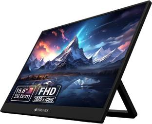 ZEBRONICS 39.62 cm (16 inch) Full HD IPS Panel with 180-degree Adjustable Stand, 16:9 Aspect Ratio, 300Nits brightness, 16.7M Colors, Dual Input - Type C + Mini HDMI, Built-in Speakers Portable Monitor ((Zeb-Pixigo A16 (Zeb-KPM 2)))