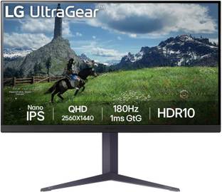 LG UltraGear 80.01 cm (32 inch) Quad HD LED Backlit IPS Panel with HDR10, AMD Free Sync Compatible, HDMI X 2, Display Port, HP Out, Tilt/Height/Pivot Stand Gaming Monitor (32GS85Q-BC.ATRLMKN)