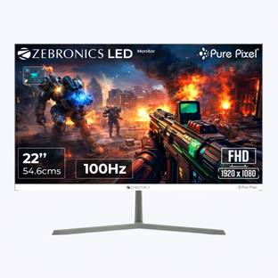 ZEBRONICS 54.61 cm (22 inch) Full HD IPS Panel Monitor (ZEB-A122FHD LED Anti-Glare Screen, Ultra Slim,...