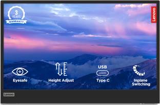 Lenovo L-Series 38.1 cm (15 inch) Full HD IPS Panel with Height Adjustable Stand, Custom Artery, Type-C Port, 860 Grams, Home & Office use, UltraSlim Mobile Monitor (L15)
