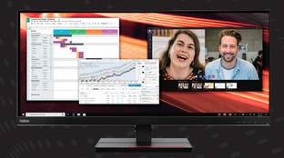 Lenovo ThinkVision 86.72 cm (34 inch) Curved WQHD LED Backlit IPS Panel Monitor (ThinkVision P34w-20)