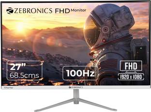 ZEBRONICS 68.58 cm (27 inch) Full HD VA Panel Monitor (A27FHD LED, 250 nits (MAX), Dual Input, Wall Mo...