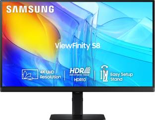 Samsung ViewFinity S8 68.4 cm (27 inch) 4K Ultra HD IPS Panel 1.07 billion colors, HDR10, Easy Setup, Height Adjustable, Multiple Ports, Eye Care Technology Monitor (LS27D800EAWXXL)