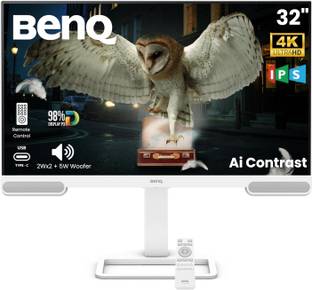 BenQ EW3290U 81.28 cm (32 inch) 4K Ultra HD LED Backlit IPS Panel with 95% P3, AI Contrast, 5WX2 treVo...