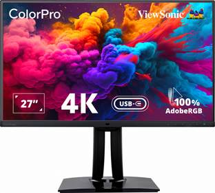 ViewSonic VP Series 68.58 cm (27 inch) 4K Ultra HD LED Backlit IPS Panel Extensive color palette, Pivo...