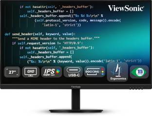 ViewSonic VG Series 68.58 cm (27 inch) Quad HD LED Backlit IPS Panel Gaming Monitor (VG2709U-2K)