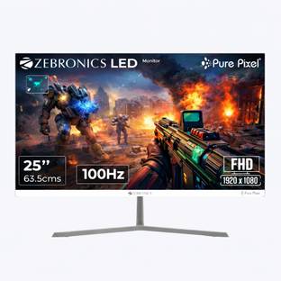 ZEBRONICS 62.23 cm (25 inch) Full HD IPS Panel Monitor (Zeb A25FHD LED 24.5inch 100Hz, Slim Design, 10...