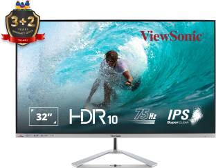 ViewSonic 32 Inch Full HD LED Backlit IPS Panel with HDR10, sRGB 104% , HDMI, DP, Dual Speaker , Eye-Care, Flicker Free, 5Year Warranty Upon Registration, Slim Bezel & Metallic Triangle Sliver Stand Monitor (VX3276-MHD-3)