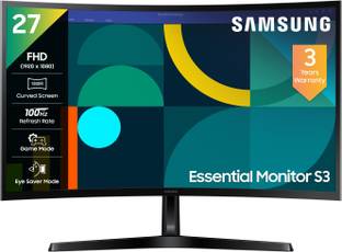 Samsung S3 Curved 68.4 cm (27 inch) Curved Full HD LED Backlit VA Panel with 1800R Curved Screen, sRGB...