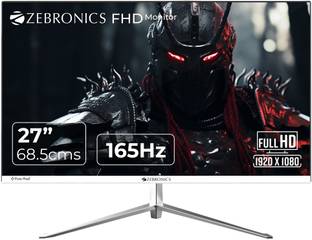 ZEBRONICS 68.58 cm (27 inch) Full HD VA Panel with 16:9 Aspect Ratio, 250 Nits Brightness, 16.7M Colors, Dual Input - HDMI + DP, 3.5mm Jack, Built-in Speakers, Metal Stand, Wall Mountable Slim Gaming Monitor (ZEB EA127)