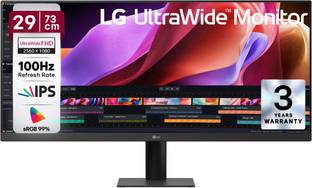 LG UltraWide 73.0 cm (29 inch) WFHD LED Backlit IPS Panel with HDR10, sRGB 99%, 3-Side Virtually Borde...
