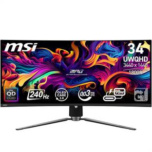 MSI 86.36 cm (34 inch) Curved UWQHD OLED Panel Gaming Monitor (MPG 341CQPX QD OLED)