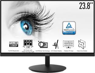 MSI 60.96 cm (24 inch) Full HD IPS Panel with TUV Certified Eye Care Technology, VESA Mountable, Flicker Free, Anti-Glare Monitor (PRO MP242)
