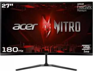 Acer NITRO 68.58 cm (27 inch) Curved Full HD LED Backlit VA Panel with HDR10 Support, Vision Care, Display Widget, 1500R Curvature Gaming Monitor (ED270R S3)