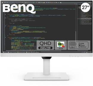 BenQ GW 68.58 cm (27 inch) Quad HD LED Backlit IPS Panel Height Adjustable, 99% Srgb, Eye Safe Certified, Brightness Intelligence, 2Wx2 Noise Filter Speakers, USB-Cwith 65W PD, HDMI, DP, USB Hub, Coding Mode, suitable for Coders & Programmers, Daisy Chain Monitor (GW2790QT)