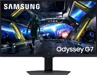 Samsung Odyssey G7 68.4 cm (27 inch) 4K Ultra HD LED Backlit IPS Panel with DisplayHDR 400, Inbuilt Speakers, OTT Apps, LAN Port, Wi-Fi, Bluetooth, Height Adjustable Stand Monitor (LS27DG700EWXXL)