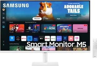 Samsung M5 68.6 cm (27 inch) Full HD VA Panel with Mouse & Keyboard Control, OTT Apps, IoT Hub, Office 365, Workout Tracker, Multiple Ports, Speakers, Remote, Bluetooth Smart Monitor (LS27DM501EWXXL)