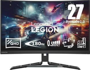 Lenovo 68.58 cm (27 inch) Curved Quad HD LED Backlit VA Panel with 99% sRGB, 1500R Curvature, 3Wx2 Spe...